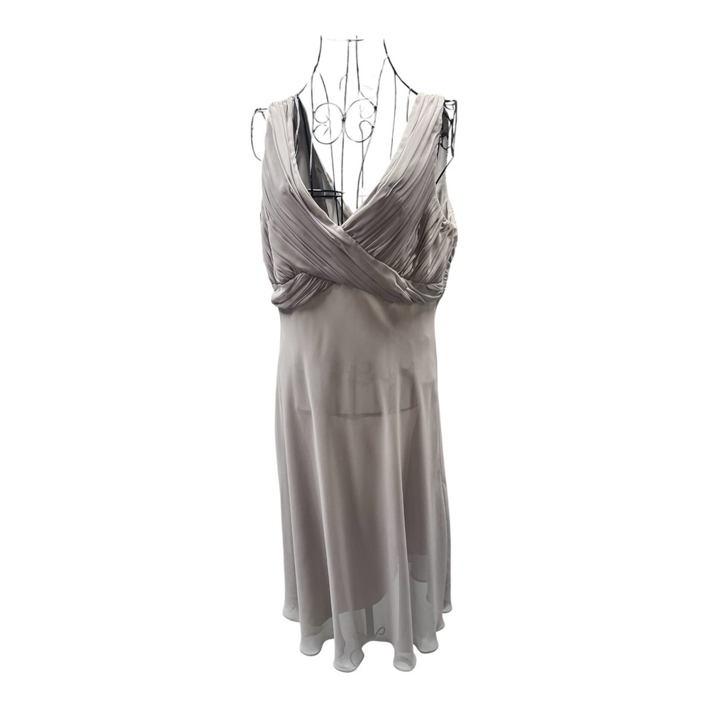 Adrianna Papell Size 16 Women's Lined Evening Dress Lined Swing Bottom Taupe